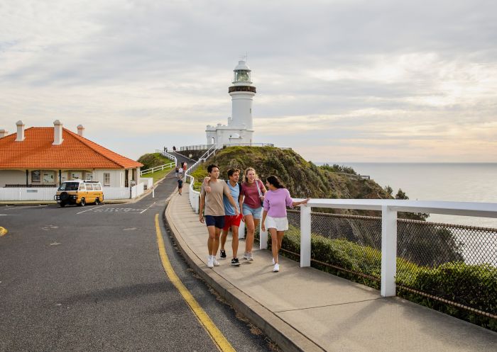 Cape Byron Lighthouse, Byron Bay Friends walking along the path from the Cape Byron Lighthouse, Byron Bay